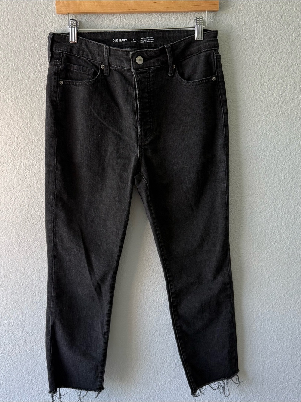 Old Navy Pop Icon Skinny Extra High Rise Black Ankle Jeans Petite
